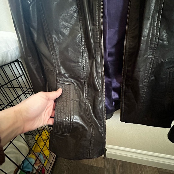 Brown leather vintage retro jacket size medium great condition - Picture 2 of 4